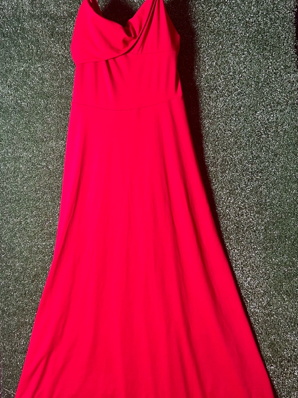 Red Sleeveless Cowl Neck Maxi Dress